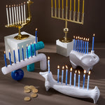 Dachshund Menorah | White | 38cm