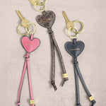 'Bestie' Heart Bag Charm & Keyring | Leopard Print
