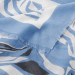 Blossom Print Foil Scarf | Cornflower Blue