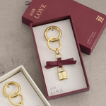 Bow Padlock Boxed Keyring | Cherry