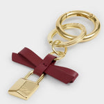 Bow Padlock Boxed Keyring | Cherry