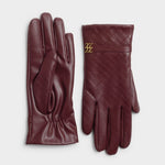 Boxed Woven Vegan Leather Gloves | Cherry
