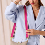 Detatchable Canvas Bag Strap | Magenta Stripe