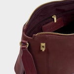 Charlbury Suedette Crossbody Bag | Cherry