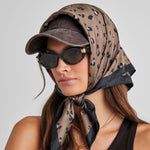 Satin Multiway Scarf | Leopard Print | Mocha & Black