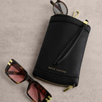 Clip-On Vegan Leather Sunglasses Case | Black