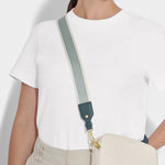 Detachable Stripe Canvas Bag Strap | Dusty Blue