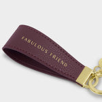 'Fabulous Friend' Sentiment Loop Keyring | Cherry