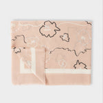 Flora Print Foil Scarf | Blush Pink