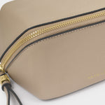 Fold-Out Makeup Bag with Mirror | Light Taupe