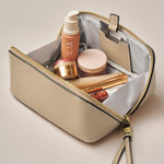 Fold-Out Makeup Bag with Mirror | Light Taupe