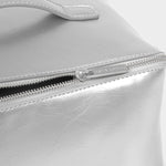 Patent Crackle Fold-Out Makeup & Wash Bag | Silver | Large