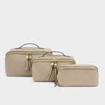 Fold-Out Mirror & Makeup Bag | Light Taupe