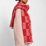 Heart Print Blanket Scarf | Pink/Red