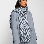 Kaleidoscope Print Scarf | Navy/White