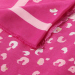 Leopard Brush Stroke Print Foil Scarf | Magenta