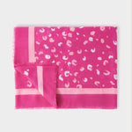 Leopard Brush Stroke Print Foil Scarf | Magenta