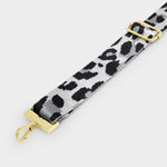 Leopard Print Canvas Bag Strap | Grey/Black