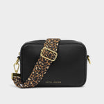 Leopard Print Canvas Bag Strap | Taupe/Camel