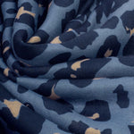 Lightweight Scarf | Leopard Print | Navy & Taupe