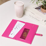 'Love Travel Explore' Sentiment Travel Wallet | Magenta