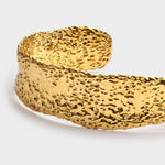 Luxe Lock Textured Bangle | Gold Coated