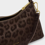 Miley Leopard Print Shoulder Bag | Chocolate | Small