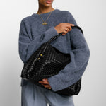 Nova Hand Woven Shoulder Bag | Black | Large