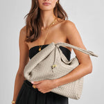 Nova Hand Woven Shoulder Bag | Oyster | Large