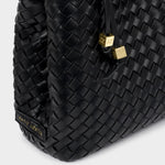 Nova Hand Woven Top Handle Bag | Black