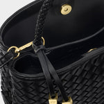 Nova Hand Woven Top Handle Bag | Black
