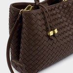 Nova Hand Woven Top Handle Bag | Chocolate