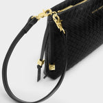 Nova Woven Texture Clutch Bag | Black