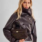 Orin Top Handle Leopard Print Crossbody Bag | Chocolate