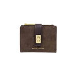 Orin Twist Lock Suedette Purse | Bitter Chocolate