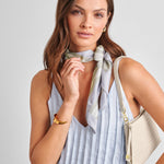 Satin Multiway Scarf | Ripple Stripes | Sage & Pastel Blue