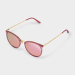 Santorini Round Sunglasses with Mirrored Lens | Pink