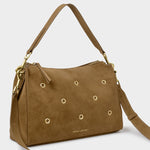 Alize Suedette Shoulder Bag with Eyelets | Caramel