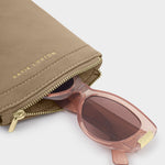 Clip-On Suedette Sunglasses Case | Taupe