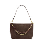 Suedette Cord Shoulder Bag | Bitter Chocolate | Small