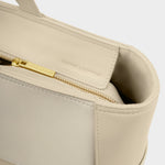 Taya Hand Woven Suedette Shoulder Bag | Off White