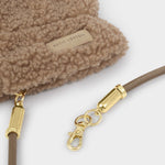 Teddy Mittens with Cord | Tan