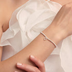 Laboratory Grown Diamond A Little 'Happy Birthday' Bracelet | Silver Plated