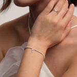 Laboratory Grown Diamond A Little 'Lovely Sister' Bracelet | Silver Plated