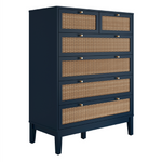 Bordeaux 6 Drawer Chest | Blue/Natural