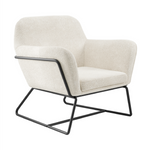 Charles Boucle Armchair | Ivory/Matte Black