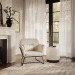 Charles Boucle Armchair | Ivory/Matte Black