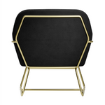Charles Velvet Armchair | Black/Brushed Gold