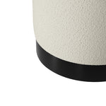 Lara Boucle Pouffe | Ivory/Matte Black | Small