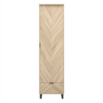 Stockholm Chevron 1 Door Wardrobe | Natural/Black